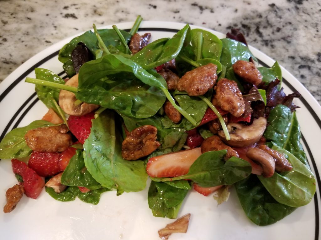 Spinach Strawberry Mushroom Salad The Whisky Mom